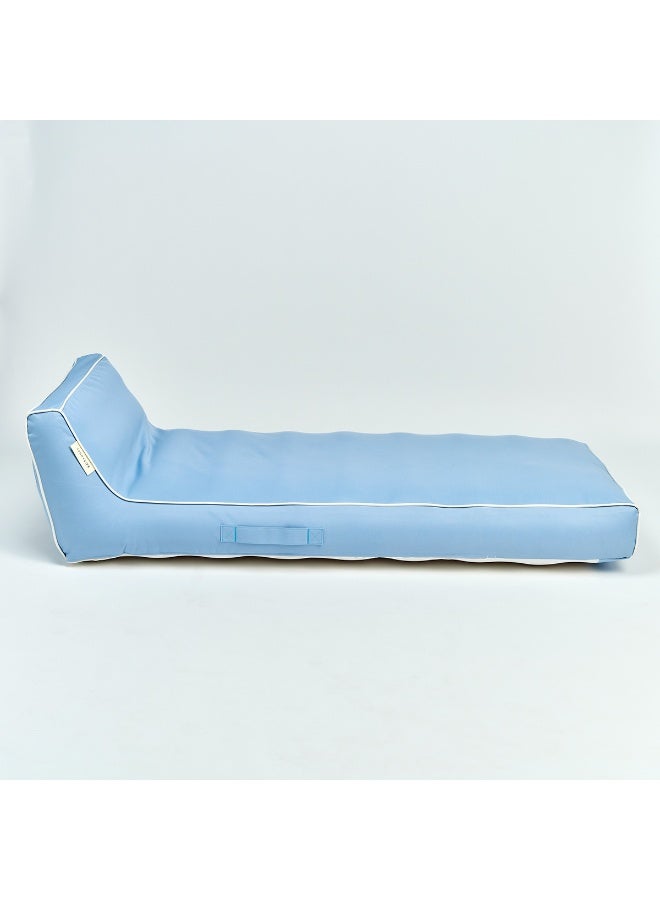 Sunnylife Luxe Lounger La Mer Med Blue – Large Inflatable Pool Lounger for Kids and Family Relaxation, Comfortable Floating Mattress, Stylish Summer Pool Float - Image 4